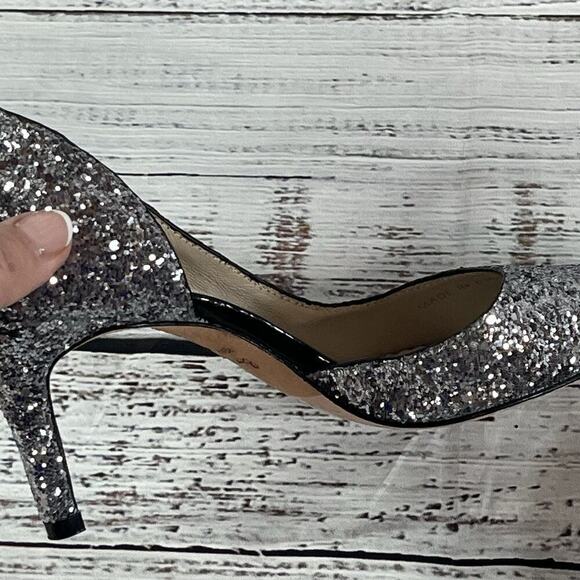 Boden Heels Pumps Shoes size 36 5.5 Gray Silver Sparkles Wedding Prom Evening - Picture 10 of 14